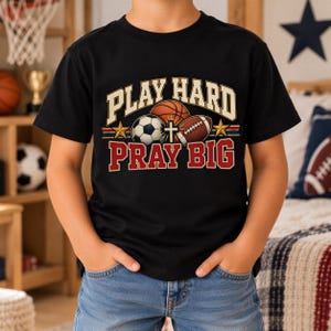 Play Hard Pray Big Girl Cheer Team Shirt, Christian Faith Gift