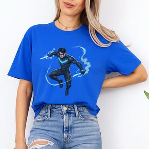 Nightwing Tee: Gotham Vigilante Design - Comic Book Style image 1