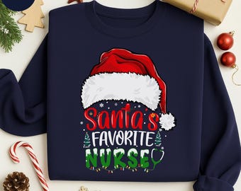 Santa's Favorite Nurse Shirt: Funny Holiday Medical Tee