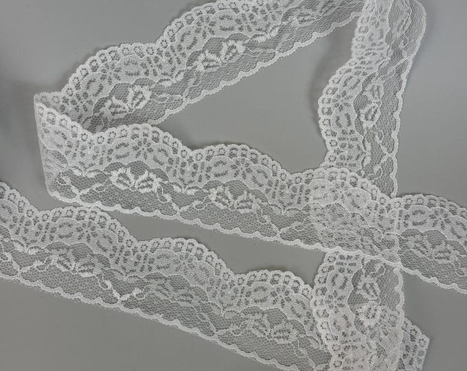 White Embroidered Lace Trim - 2