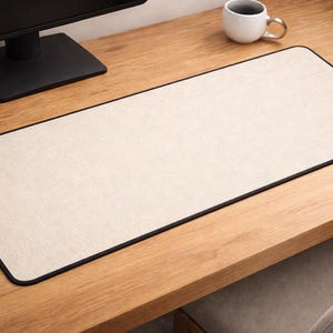 Tappetino da scrivania in lino beige / Tappetino per mouse grande, tappetino da scrivania per ufficio