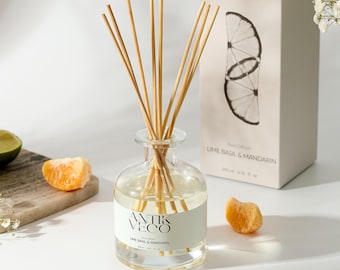 Lime Basil Mandarin Reed Diffuser – Citrus Herbal Aromatherapy