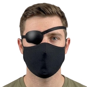 Parche ocular de cuero negro - Uso médico, terapia para la ambliopía - Accesorio para disfraz de pirata - Disfraz unisex de Halloween - Regalo para él/ella