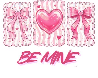 Coquette Valentine PNG, Pink Bow, Jelly Heart Clipart (Digital Download)