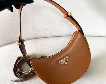 Bolso de hombro de piel en forma de media luna - Bolso bandolera minimalista en forma de media luna - Bolso hobo elegante para el día a día