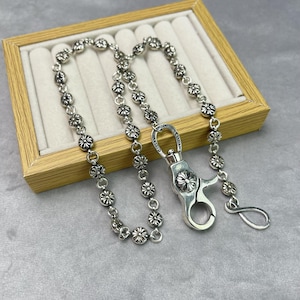 Handmade cross Wallet Chain,Gothic Silver Tone Chain for Men,Punk Rock Accessory,Jean Chain Bag