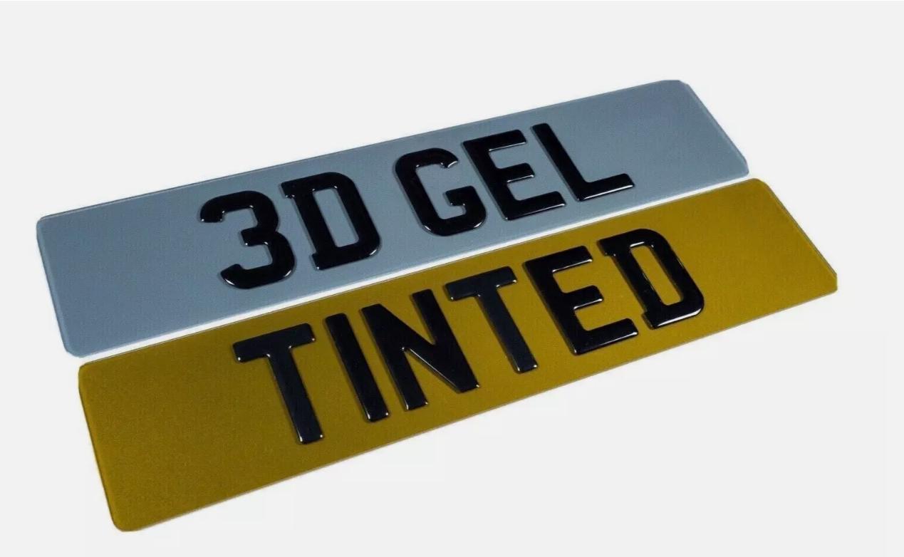 thumbnail image 2 of 3D Carbon Gel Tinted Smoked Number Plates – Pair Front & Back (Personalize UK) 2 of 4