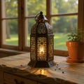 Moroccan Lantern | Metal Candle Holder | Boho Home Decor | Outdoor Patio Lighting | Ethnic Arabic Table Centerpiece Tea Light Lantern