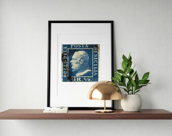 Sicilian Error of Colour Stamp Art Print – Vintage Philately Poster