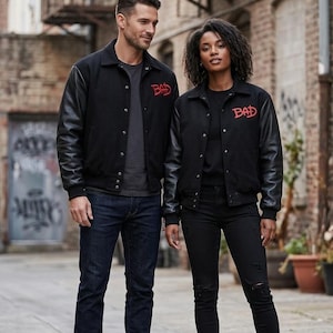 Michael Jackson BAD Jacket – 80s Retro Wool Jacket with Genuine Leather Sleeves | Tribute Coat