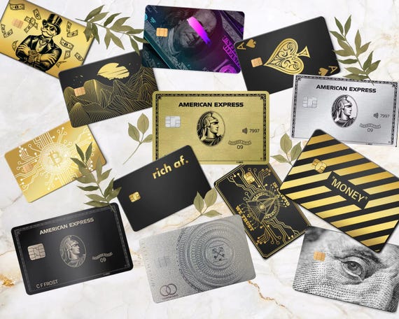 Personalized Floral AMEX Metal Credit Card | Custom Engraved