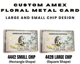 Personalized Floral AMEX Metal Credit Card | Custom Engraved