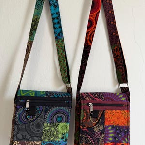 Bolso bandolera hecho a mano, bolso de hombro bohemio con patchwork, bolso ligero para uso diario, bolso colorido hecho en Nepal.