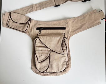 Handmade Nepal Cotton Fanny Pack, Travel Money Belt, Crossbody Hip Bag