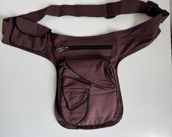 Handmade Nepal Cotton Fanny Pack, Travel Money Belt, Crossbody Hip Bag