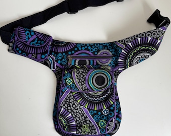 Handmade Cotton Fanny Pack – Nepal Boho Festival Waist Bag, Embroidered Crossbody Money Belt