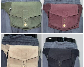 100% Cotton Canvas Money Belt: Adjustable Hip Bag with Phone Pocket