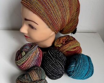 Boho Tie Dye Cotton Headband, Multiway Hair Wrap, Yoga Neck Warmer