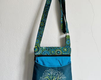 Handmade Cotton Tree of Life Bag, Boho Hippie Shoulder Bag, Nepal Crafted Gift