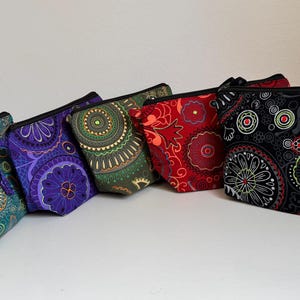 borsa da viaggio con ricamo fatto a mano, borsa cosmetica in cotone con cerniera
