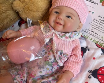 Small Silicone Reborn Baby Doll Girl: Realistic Lifelike Newborn Girl, 13" Weighted