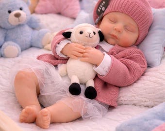 Muñeca bebé reborn de silicona realista de gran tamaño – Silicona totalmente blanda – Set de regalo para niña recién nacida realista