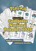 SALE! 65% OFF - National Pokédex 1025 | Printable Pokémon Binder Placeholders (PDF Download)