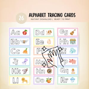Alphabet Tracing Write & Wipe Cards | Watercolor ABC Printables