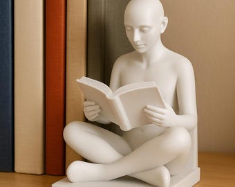 Fermalibri per lettori – Statuetta seduta stampata in 3D per librerie / File STL