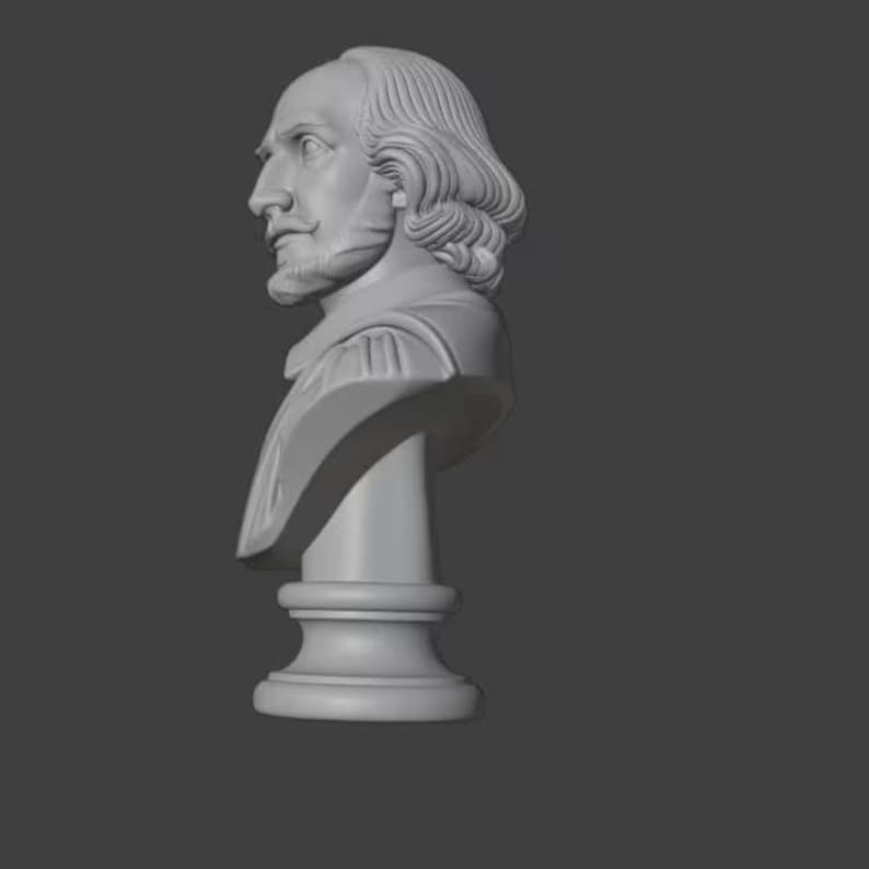 Historical Icons Bust Collection Vol.1 – 5 Bust Pack – Shakespeare, Napoleon, Caesar, Lincoln, Aristotle | 3D Printable Sculptures |STL File image 20