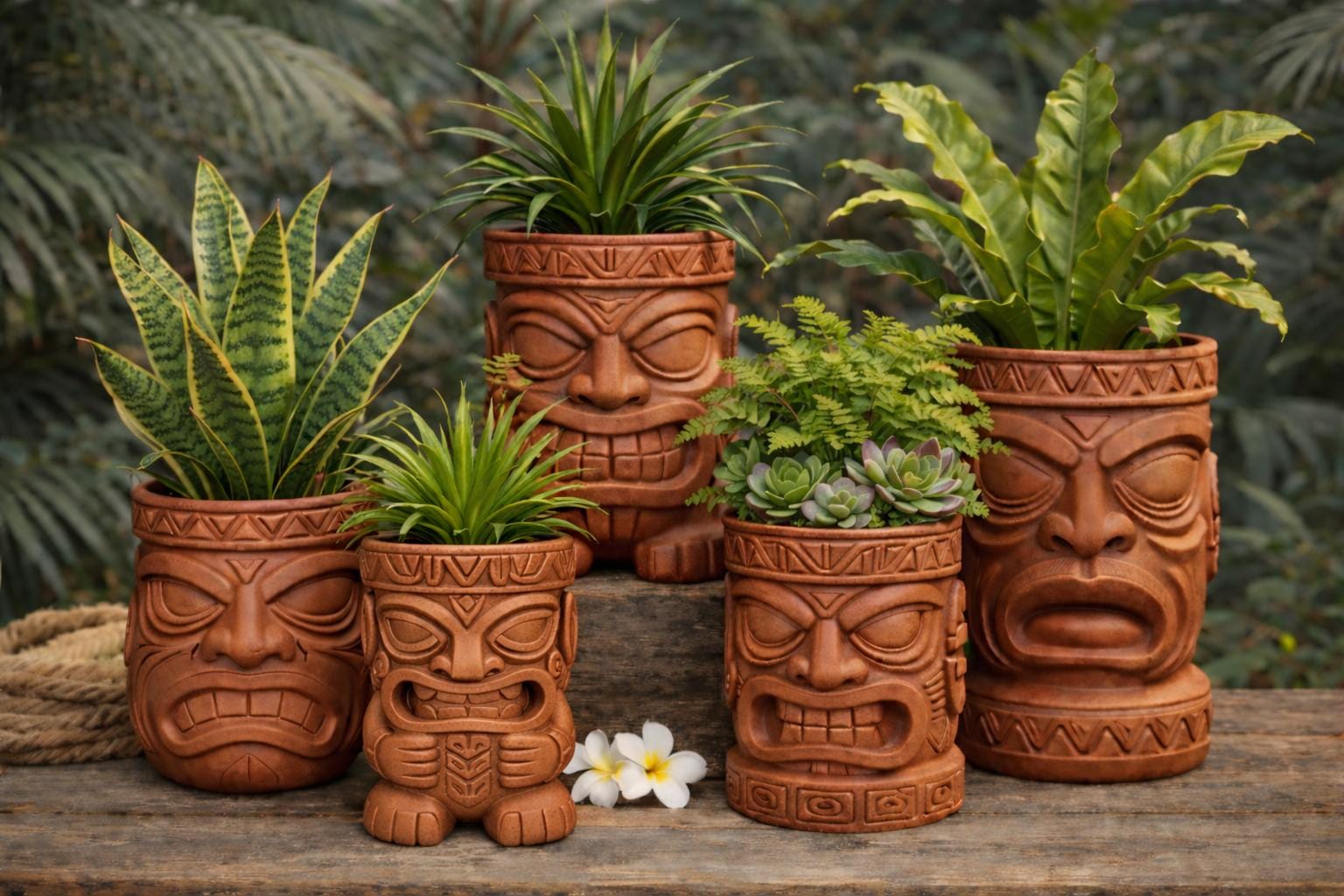 Tiki planter pot - Etsy 日本