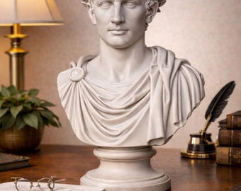 Julius Caesar Bust – Roman Emperor with Laurel Wreath | 3D Printable Sculpture | STL File
