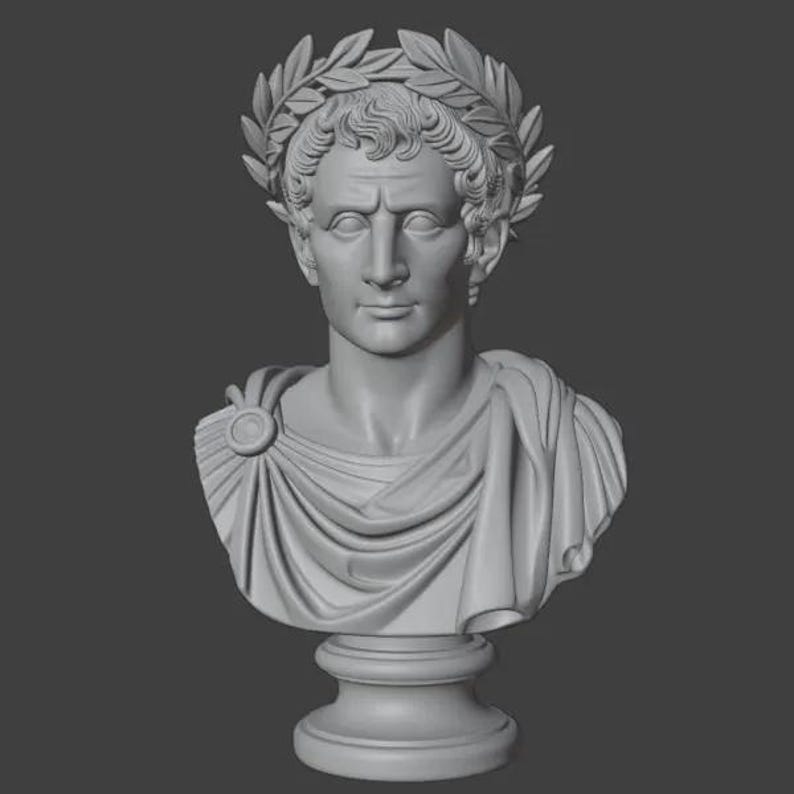 Historical Icons Bust Collection Vol.1 – 5 Bust Pack – Shakespeare, Napoleon, Caesar, Lincoln, Aristotle | 3D Printable Sculptures |STL File image 6