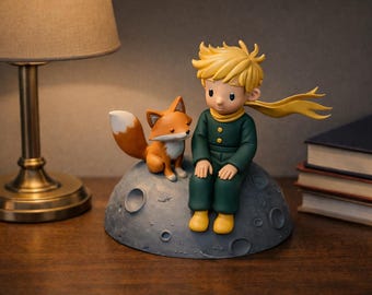 Little Prince with Fox – Printable Minimalist Figurine | STL File
