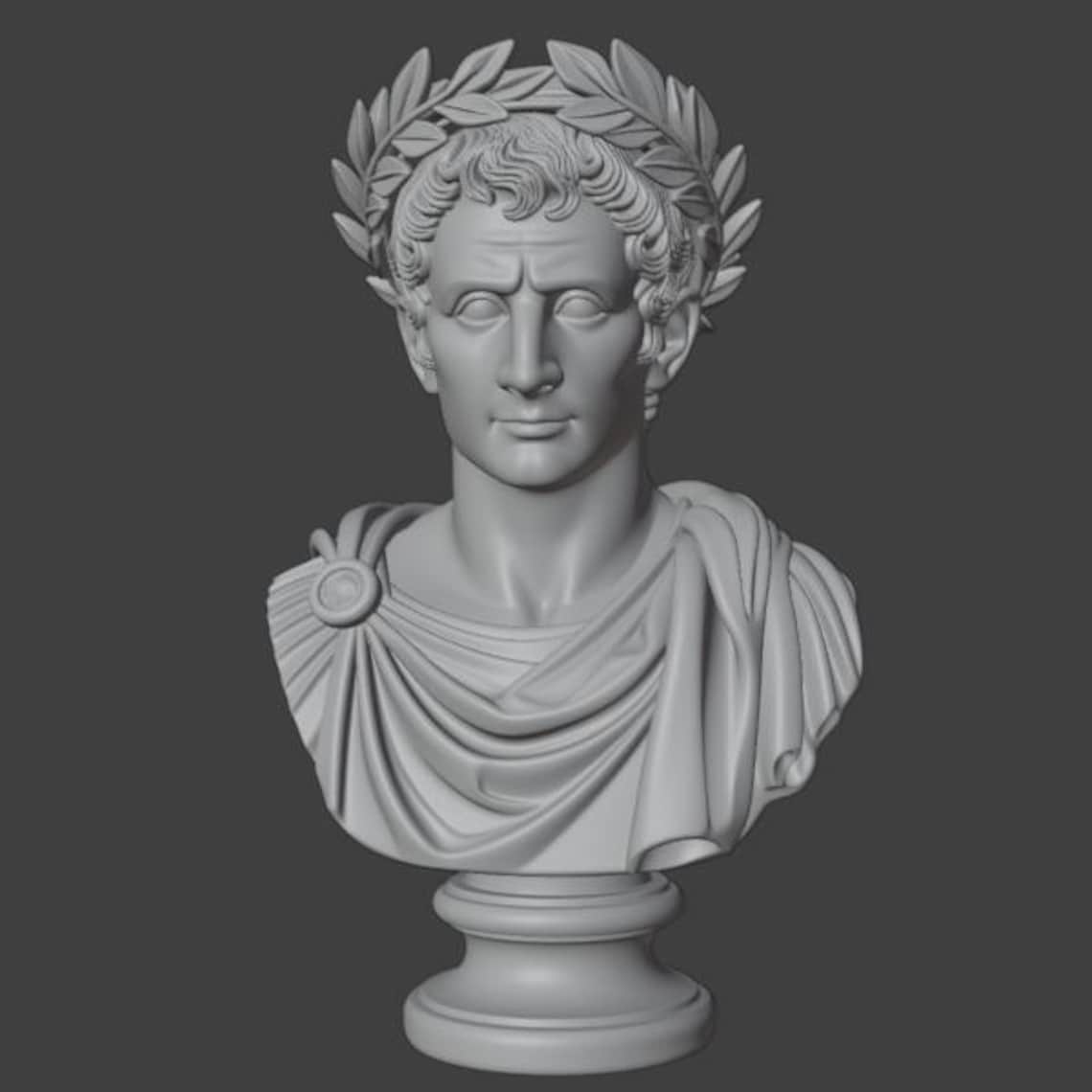 Julius Caesar Bust – Roman Emperor With Laurel Wreath | 3D Printable ...