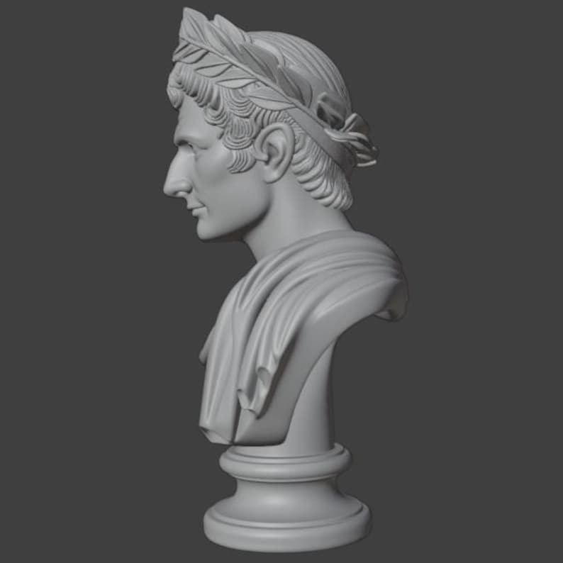 Historical Icons Bust Collection Vol.1 – 5 Bust Pack – Shakespeare, Napoleon, Caesar, Lincoln, Aristotle | 3D Printable Sculptures |STL File image 9