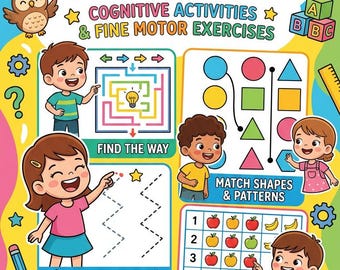 Libro de actividades para estimular el cerebro de los niños, cuaderno de ejercicios cognitivos de 40 páginas (descarga en PDF)