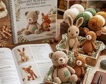 Patrón de ganchillo del osito helecho: Peluche amigurumi de baja costura (tutorial en PDF)