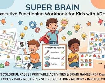 Cuaderno de ejercicios para niños con TDAH: Juegos mentales imprimibles, actividades de rutina y regulación (descarga en PDF)