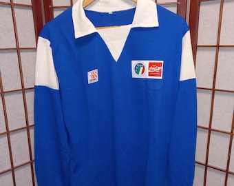 Camiseta vintage de los años 80 de la selección escolar de fútbol de Italia, número 10, edición de partido, Coca Cola azul/blanco