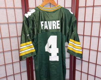 Camiseta vintage de los años 90 de los Green Bay Packers de la NFL, número 4, Brett Favre, talla grande, fútbol americano.