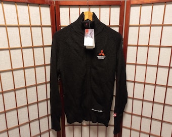 Mitsubishi Motors Knit Jacket Cardigan Wool Black Size Unisex M.