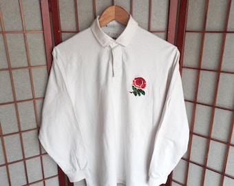 Vintage 1990 England Rugby Shirt Cotton Oxford