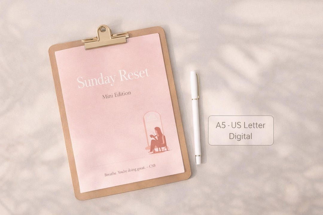 Sunday Reset Mini Planner Printable – A5 & US Letter, Gentle Weekly ...