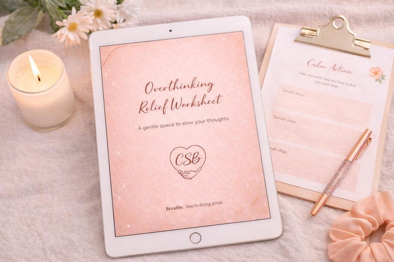 Overthinking Worksheet Printable – Stop Racing Thoughts, Anxiety Relief ...