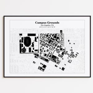 USC Campus Map Art Print, Minimalist Black and White, Graduation Gift (Digital Download)