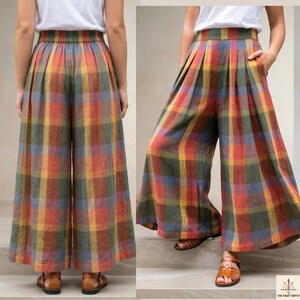 Wide Leg Palazzo Pants Sewing Pattern, Easy High Waisted Elastic & Pleated Trousers (PDF Download) image 2