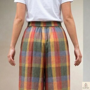Wide Leg Palazzo Pants Sewing Pattern, Easy High Waisted Elastic & Pleated Trousers (PDF Download) image 4
