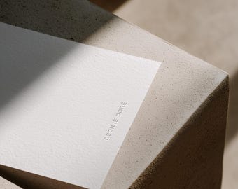 Stationery Paper Mockup, Minimalist PSD Branding Mockup with Print Effects