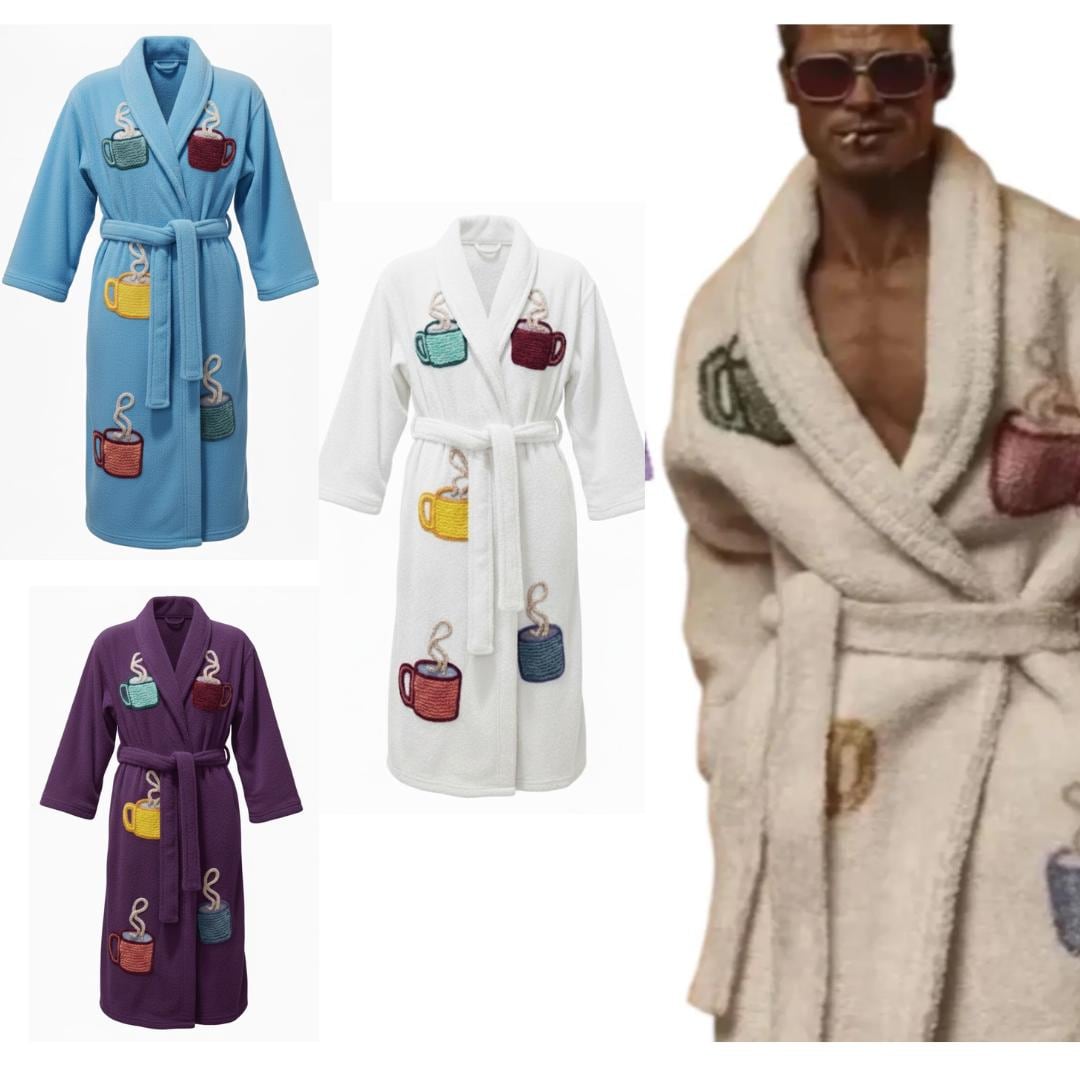 brad pitt fight club dressing gown Tyler Durden Fight Club Bathrobe Iconic Movie Lounge Wear- MotoCollection